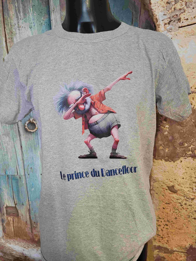 T-SHIRT GRIS HOMME 2XL (BZ15) LE PRINCE DU DANCE FLOOR