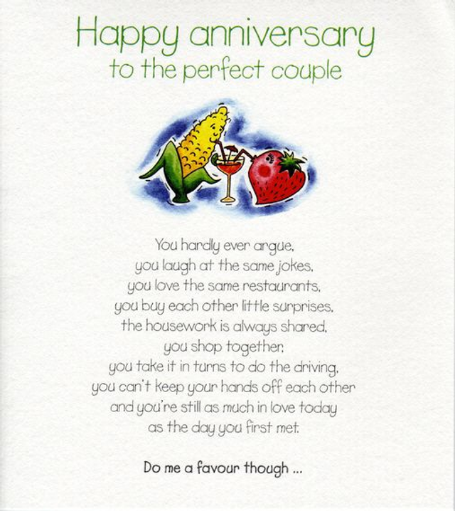 Happy Anniversary To The Perfect Couple - Greeting Card