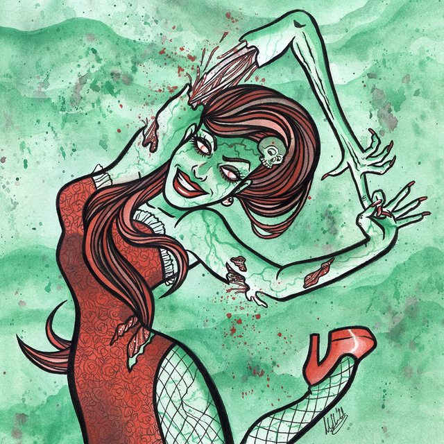 Zombie Burlesque Giclée Original Illustration