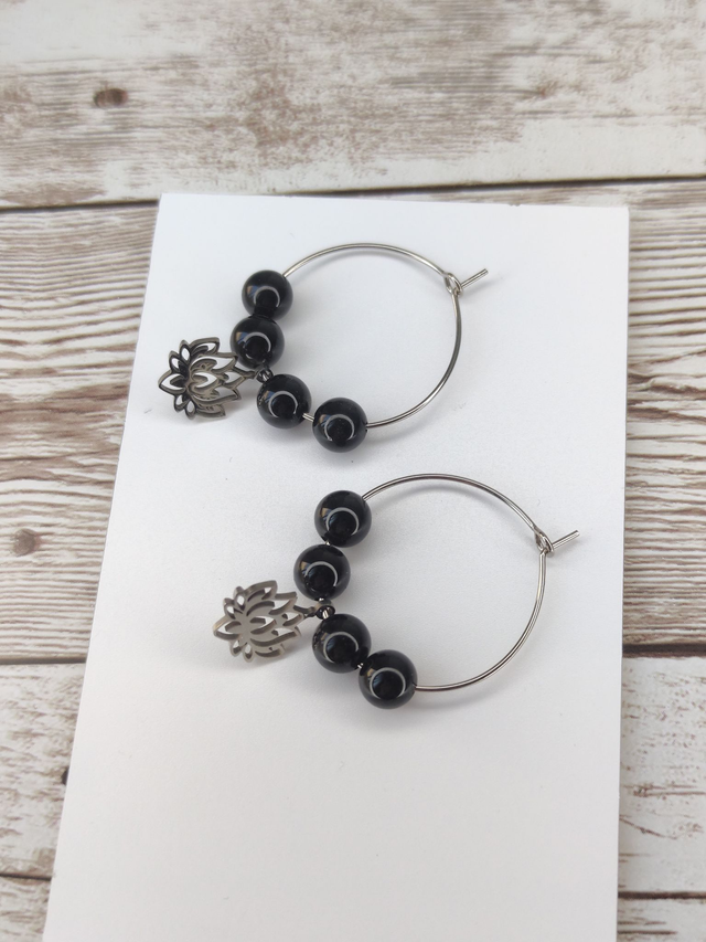 Boucles Tourmaline créole 2.5 cm