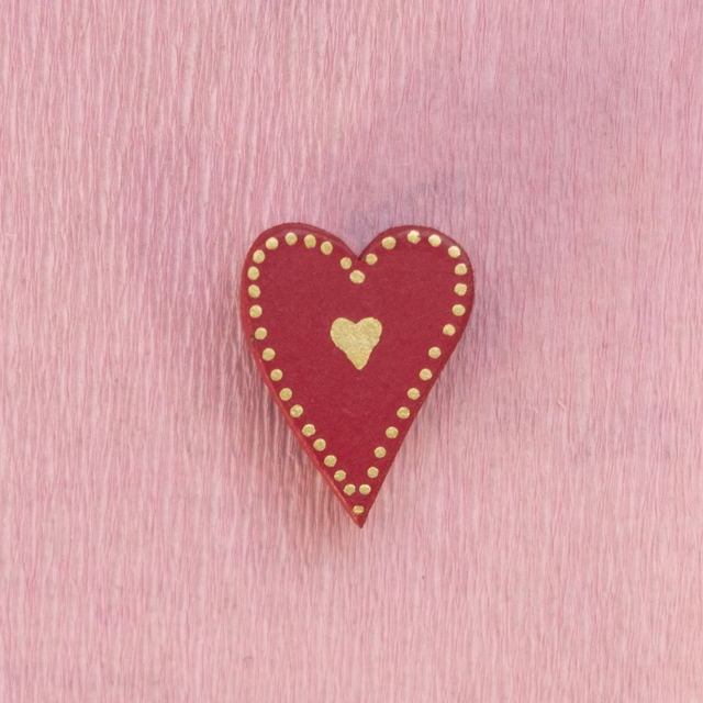 Magnet - Cœur Rouge et Doré