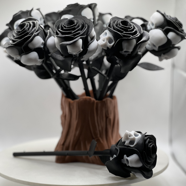 Dozen of skull roses 