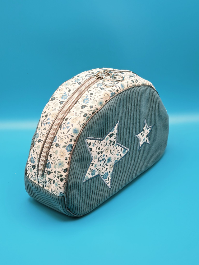 Trousse Jinger - bleue - Appliqués étoiles