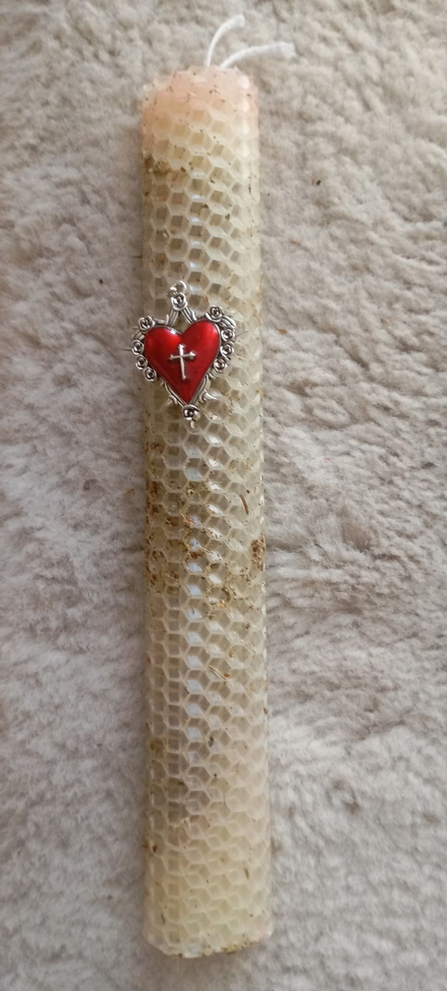 bougie blanche 20 cm ( purification, guérison , verité, protection)