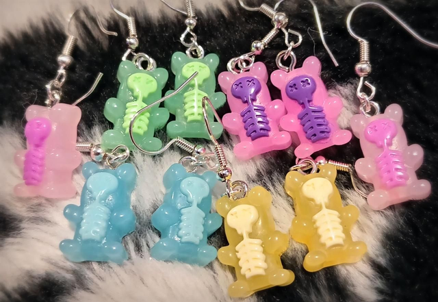 Skeleton Gummy Bear earrings
