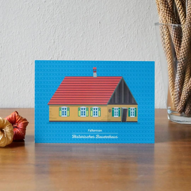 Postkarte &quot;Historisches Bauernhaus, Falkensee&quot;