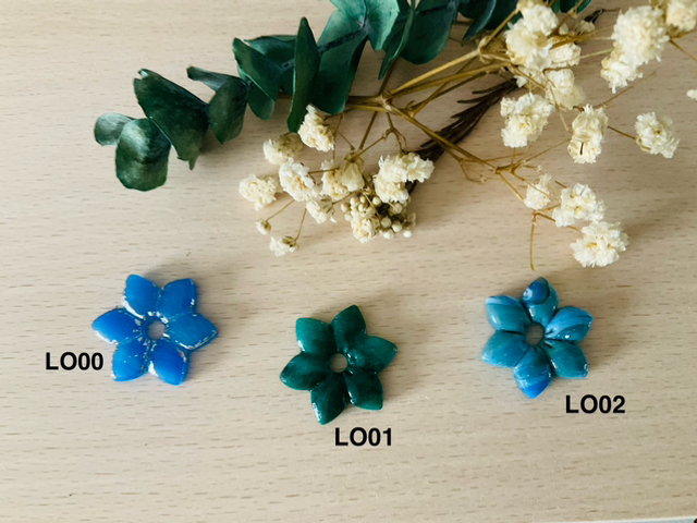 Pampilles interchangeables LOUISE 24m ,pâte polymère et résine UV; vendues par paire INTERDITES AUX MOINS DE 6 ANS(risque d’ingestion de petits objets