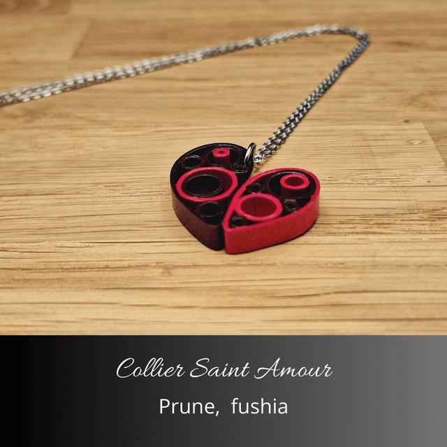 Collier Saint Amour - Prune, fushia