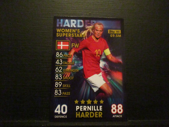 Pernille Harder - Women's Superstars Match Attax 101 Original Trading Card