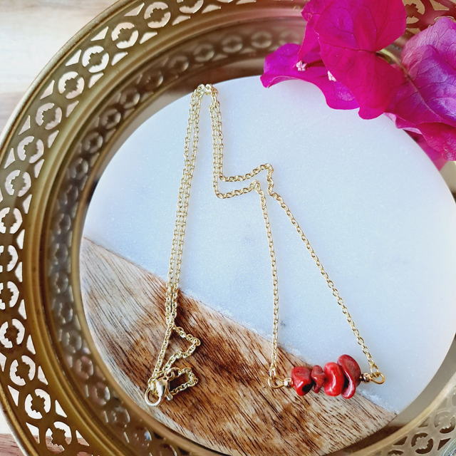 Collier SUNDA - Plaqué or et Corail