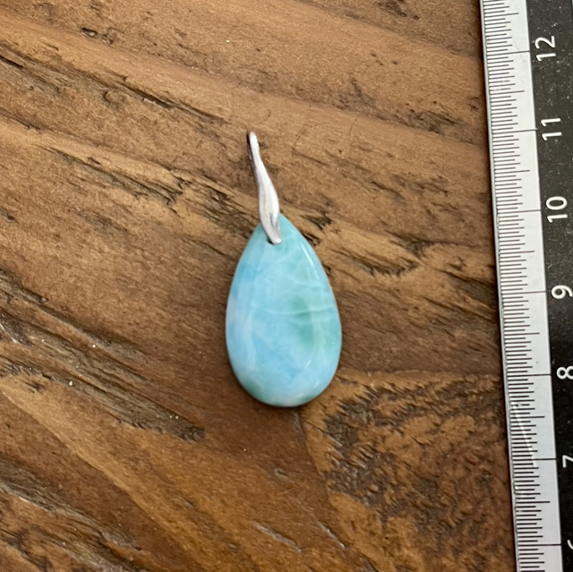 Pendentif en Larimar et bélière argent 