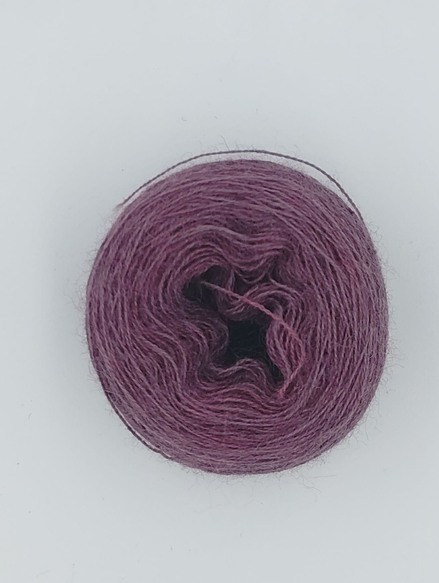 Laine 20/2 cochenille + indigo  foncer  