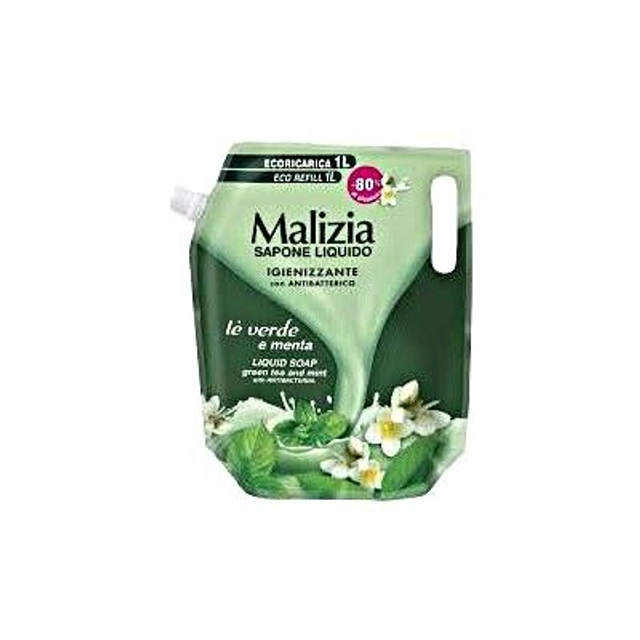 MALIZIA RICARICA SAPONE LIQUIDO TE' VERDE&amp;MENTA IGIENIZZANTE/1L
