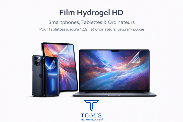 Film Hydrogel - HD pour Smatphones, Tablettes et Ordinateurs