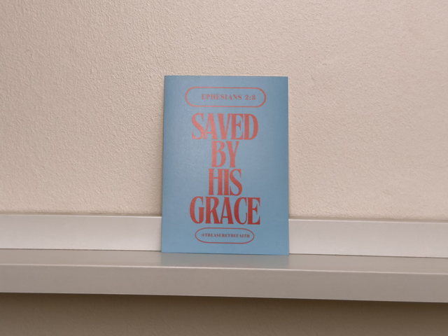 Saved by his grace postcard 