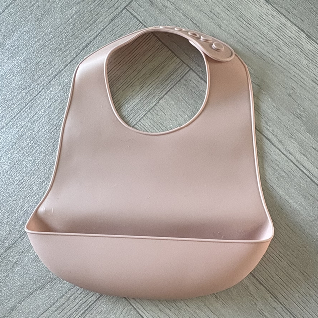 Pink Silicone Messy Bib 