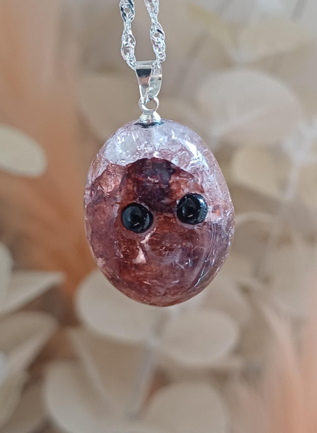 Emberly. Fire Quartz Crystal Critter Necklace 
