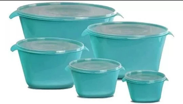 Jogo De Potes Porta Mantimentos 5 Peças De Plástico Acquamar

