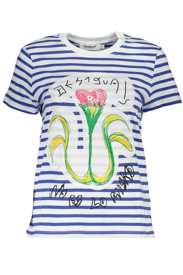 DESIGUAL T-SHIRT MANICHE CORTE DONNA BLU