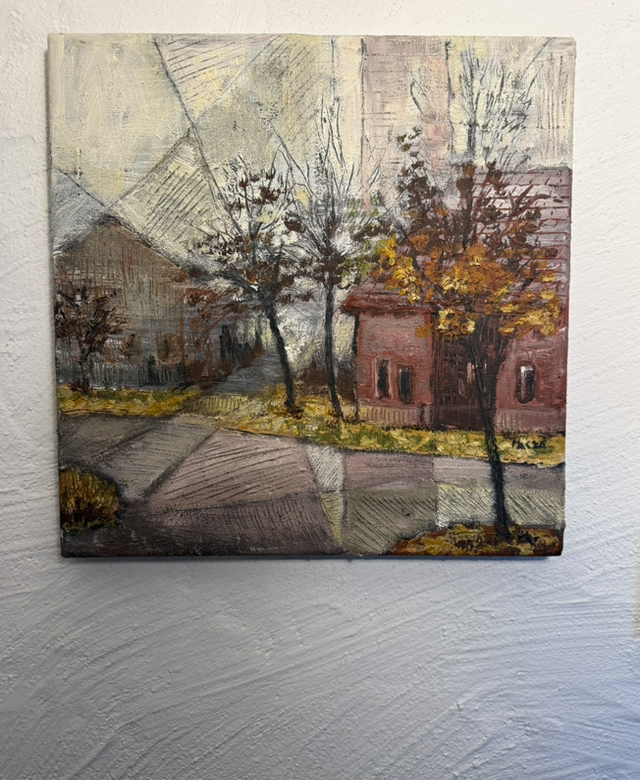 Gemälde „Nebeltag“ Eitempera auf Keilrahmen 30x30cm