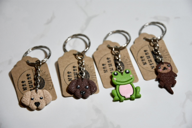 Handmade Clay Animal Keyrings