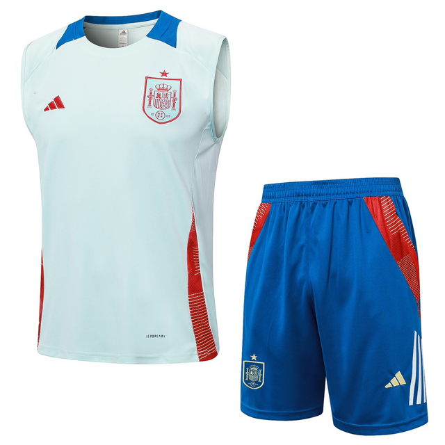 Conjunto de entrenamiento verde, claro camiseta sin mangas y pantalón selección española, 2024