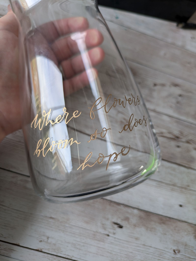 Engraved Glass Vase