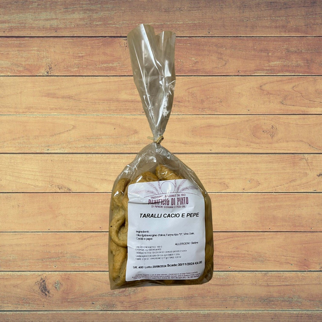 Taralli cacio e pepe - 400gr - Panificio Di Pinto
