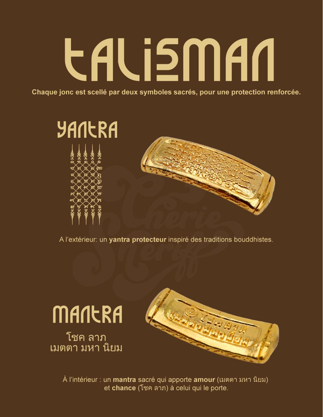 Jonc tibétain talisman couleur doré