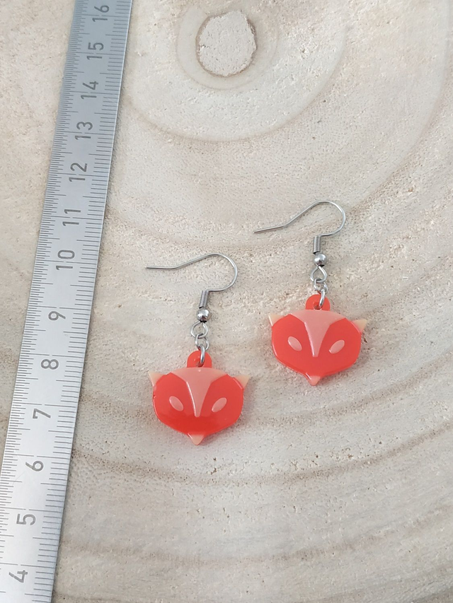 Boucles d'oreilles renard orangé