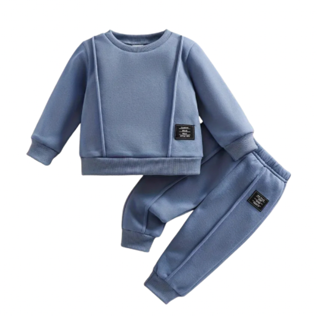 2-delige set broek met trui blauw 