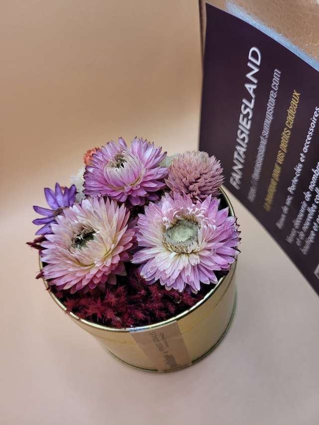 Bouquet de Fleurs séchées mod2 - boîte GOLD - marque POLHINE 