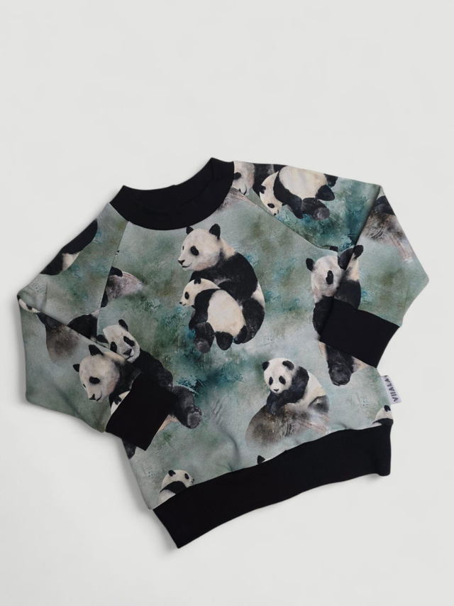 Collegepaita TYRSKYPANDAT VIHERTÄVÄ