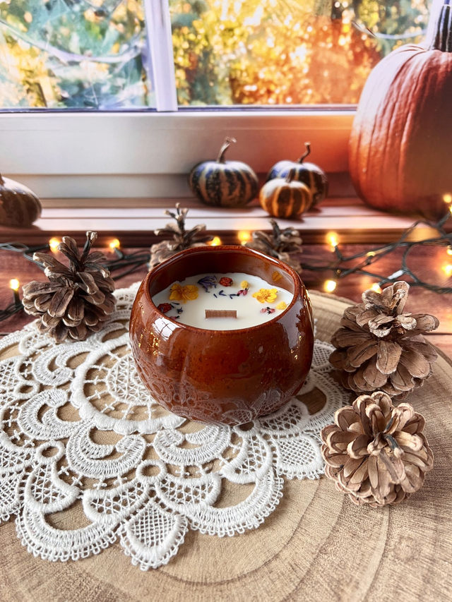 🎃 Bougie Citrouille Givrée - tasse citrouille en céramique x Ella Céramique