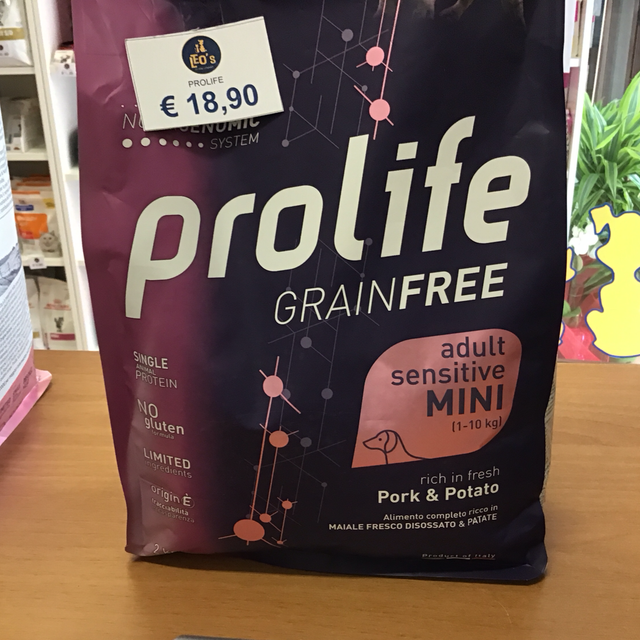 PROLIFE GRAIN FREE ADULT SENSITIVE MINI 2,5KG MAIALE E PATATE 