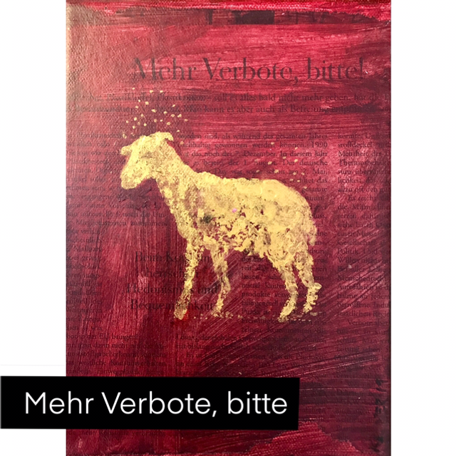 Kleine Schafe auf Leinwand 22 x 16 cm