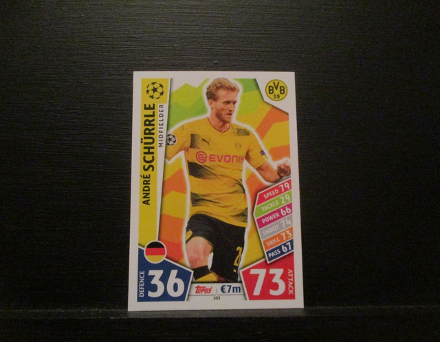 Andre Schurrle - UEFA Champions League Match Attax 2017/18 Original Trading Card #103