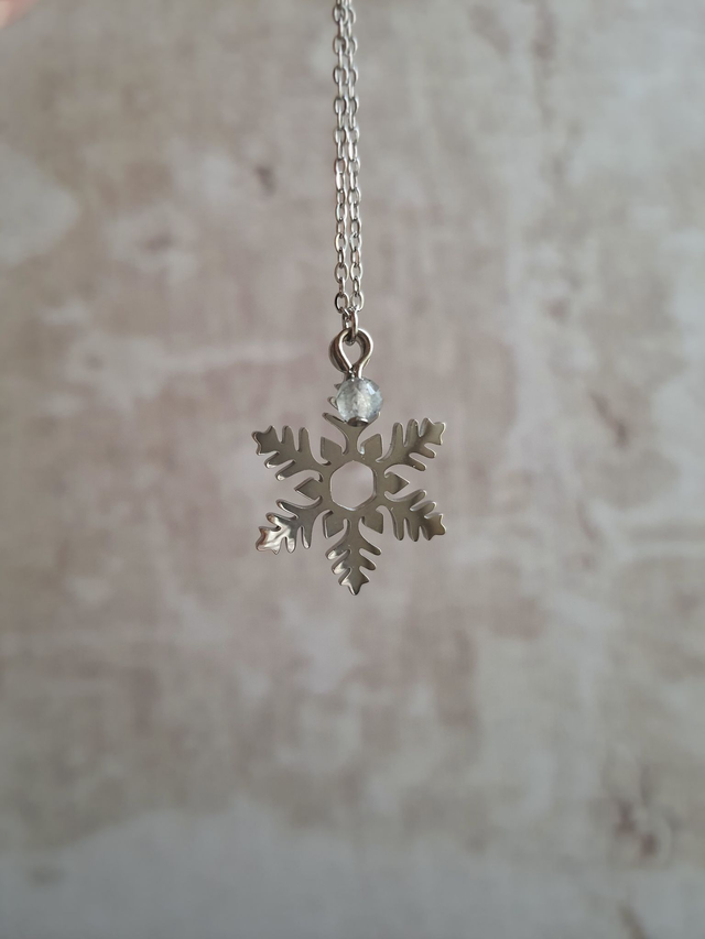 Collier Flocon argenté - Labradorite 