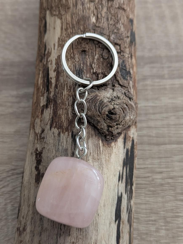 Quartz rose porte-clé 