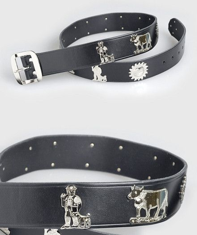 Ceinture cuir Appenzell - Largeur 4 cm - argentée