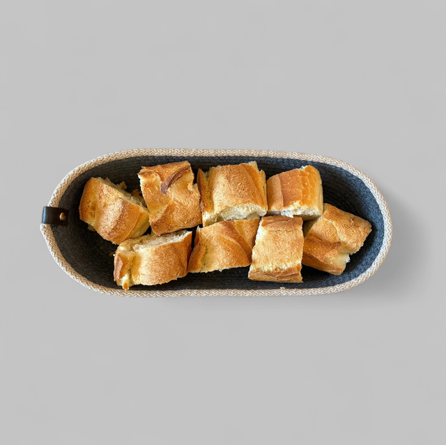 Corbeille à pain ovale bi-color