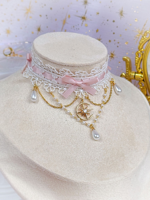"Moon Princess" Golden Ribbon Choker