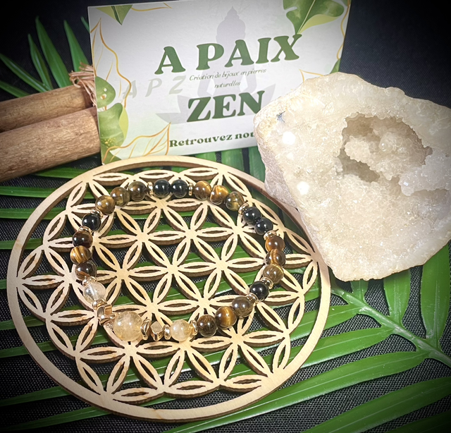 POSITIVES VIBES ,Citrine Chauffée ,Oeil du tigre et Onyx