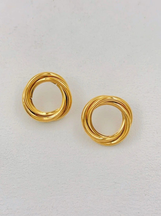 Boucles d'oreilles rond doré