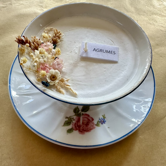 Bougie BRIORD - Parfum Agrumes - Tasse et sous tasse  Anciennes