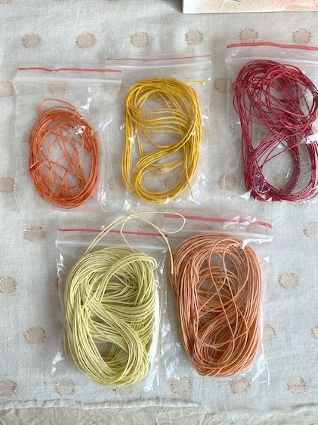 Lot de coton ciré tons chauds