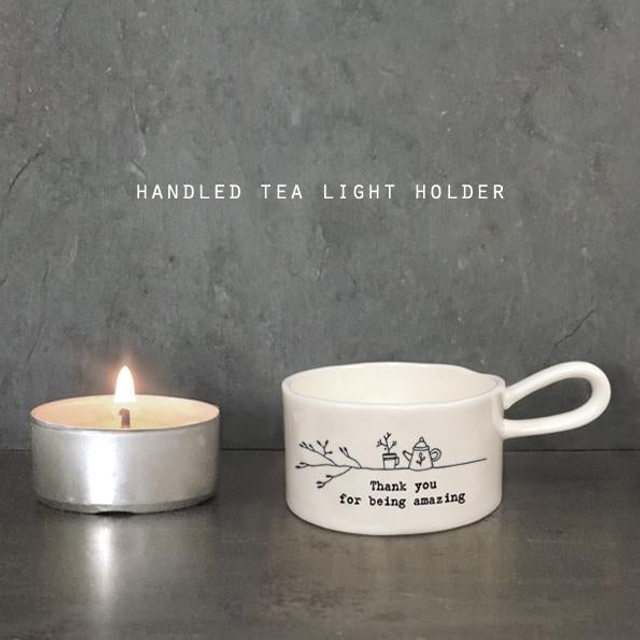 ”Thank you for being amazing” handled tealight holder