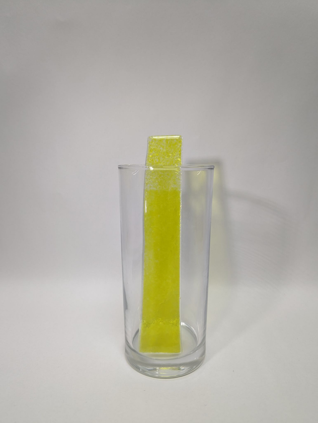 Touillette en verre superposer jaune et jaune