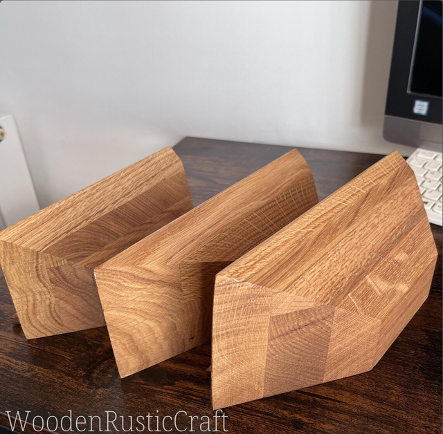 Boat Inspired Oak Wall Shelves — Set of 3