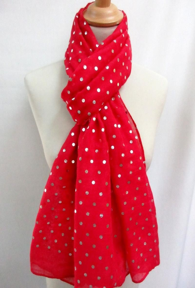 *FOULARD ROUGE POIS  